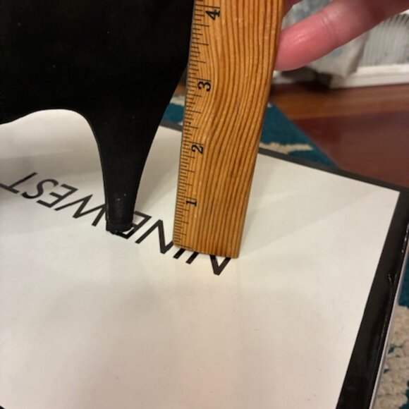 Nine West Women's Cameo3Y Black Faux Suede 3.5" heel Booties Dressy Size 11 - Picture 7 of 14